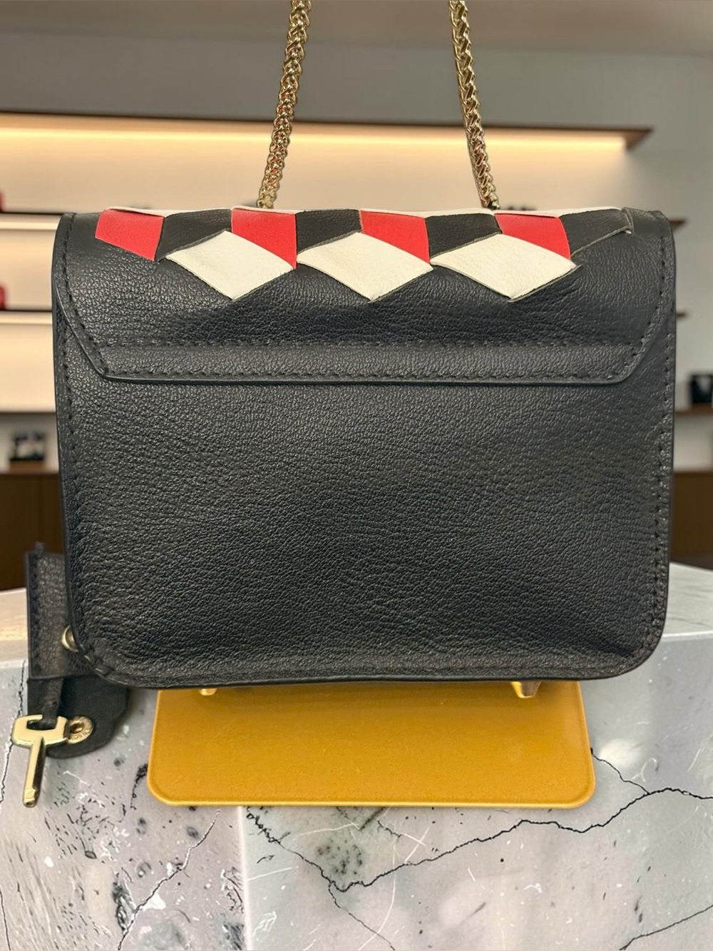 Furla Red Black White Geometric Crossbody Bag - Picture 8 of 12